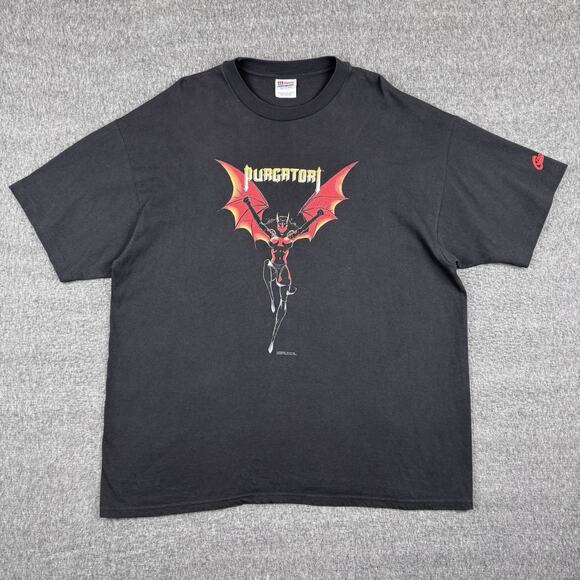 Vintage Purgatori T-Shirt Men’s XXL Black Evil Ernie Chaos Comics Graphitti - Picture 1 of 9